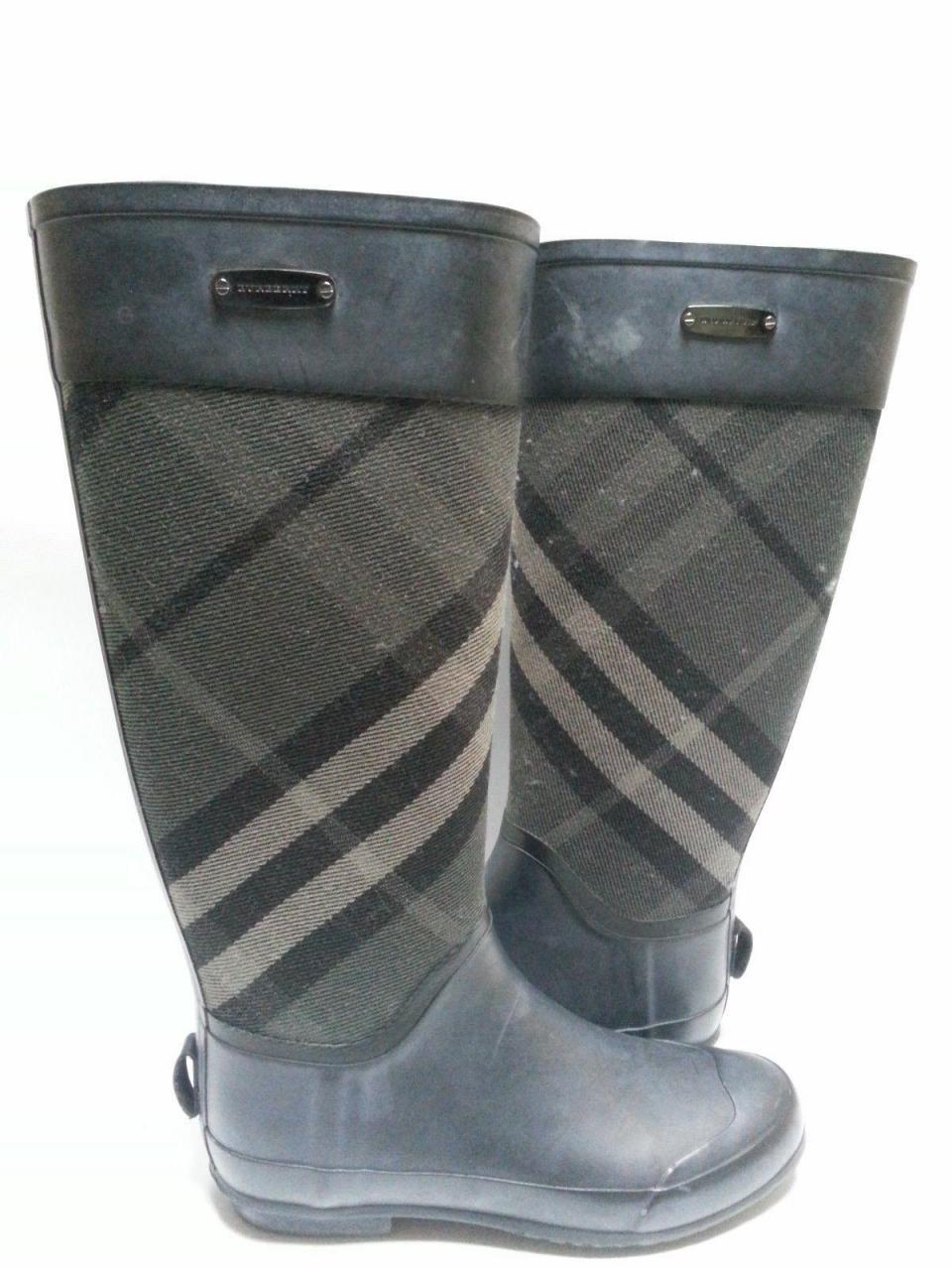 burberry clemence rain boots charcoal